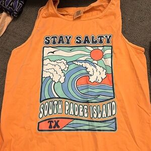 South padre coral/orange tank top